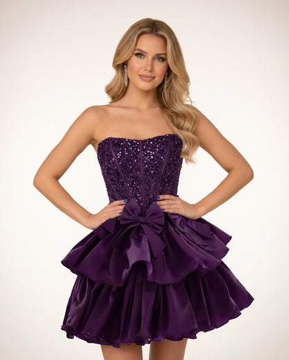 Perpetua Mini Dresses — Plum