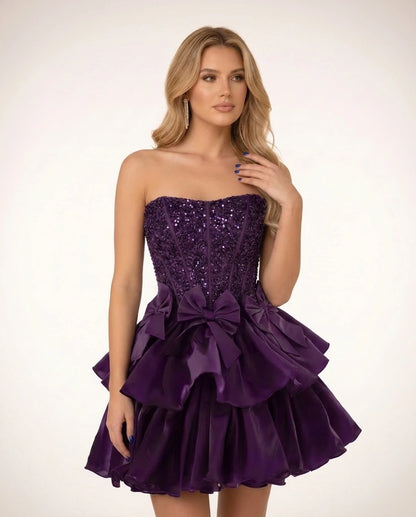 Perpetua Mini Dresses — Plum | SKU: RB-115c37-plum-2,RB-115c37-plum-4,RB-115c37-plum-6,RB-115c37-plum-8,RB-115c37-plum-10,RB-115c37-plum-12,RB-115c37-plum-14,RB-115c37-plum-14W,RB-115c37-plum-16,RB-115c37-plum-16W,RB-115c37-plum-18W,RB-115c37-plum-20W