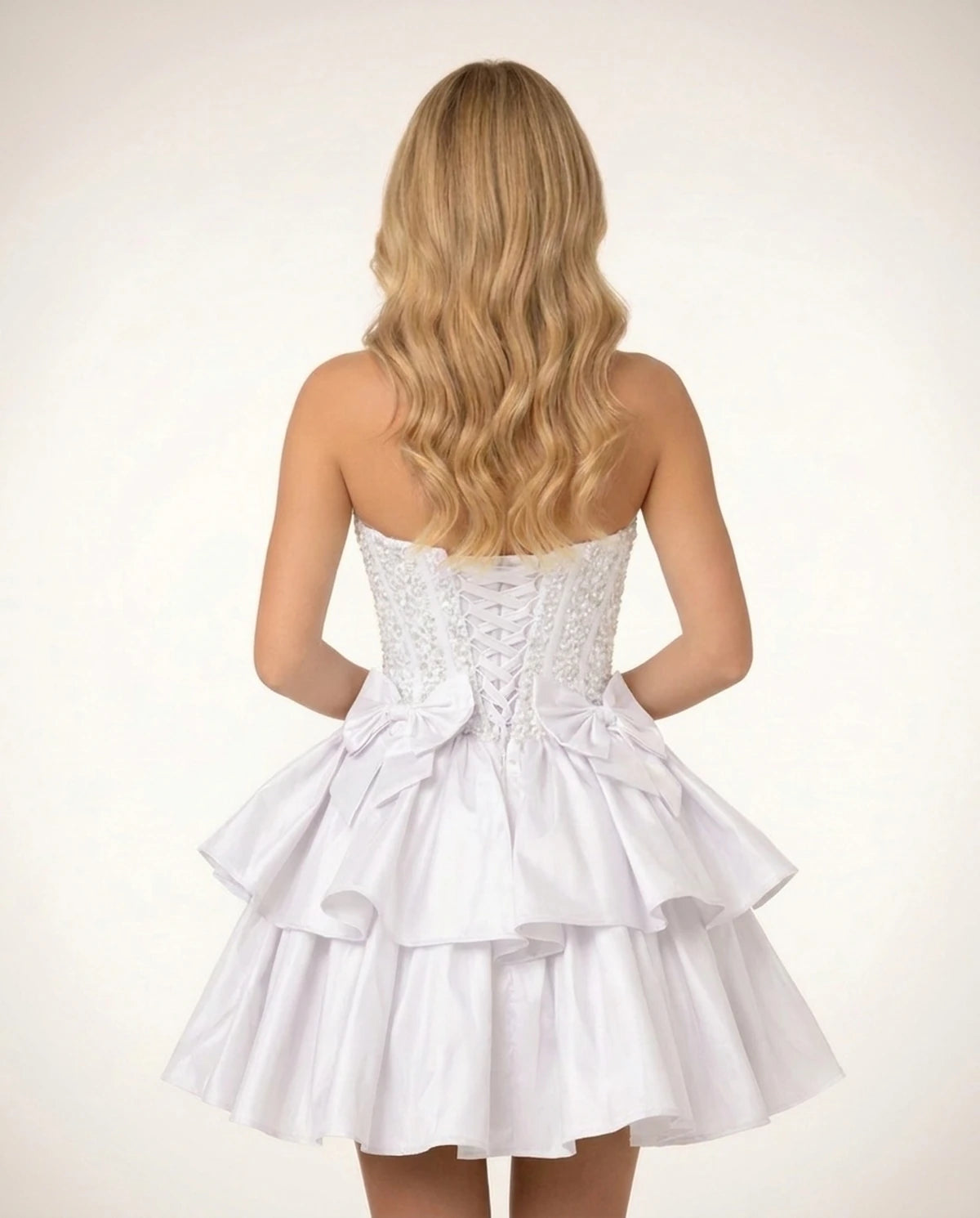 Perpetua Mini Dresses — White | SKU: RB-115c37-white-2,RB-115c37-white-4,RB-115c37-white-6,RB-115c37-white-8,RB-115c37-white-10,RB-115c37-white-12,RB-115c37-white-14,RB-115c37-white-14W,RB-115c37-white-16,RB-115c37-white-16W,RB-115c37-white-18W,RB-115c37-white-20W
