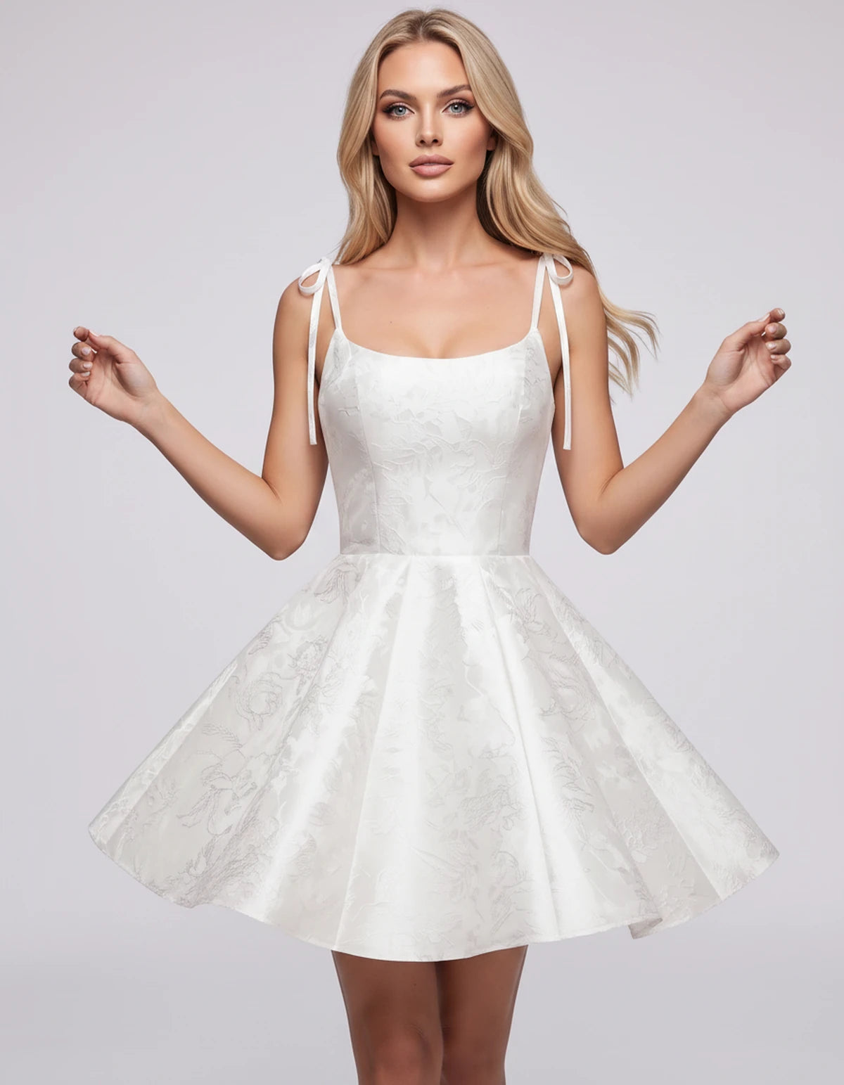 Petrichor Mini Dresses — White | SKU: RB-0aa9a3-white-2,RB-0aa9a3-white-4,RB-0aa9a3-white-6,RB-0aa9a3-white-8,RB-0aa9a3-white-10,RB-0aa9a3-white-12,RB-0aa9a3-white-14,RB-0aa9a3-white-16,RB-0aa9a3-white-16W,RB-0aa9a3-white-18W,RB-0aa9a3-white-20W,RB-0aa9a3-white-22W