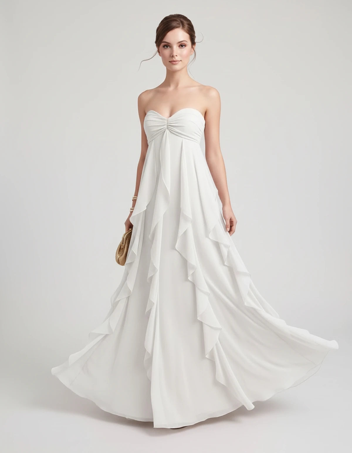 Petronella Maxi Dresses — White | SKU: RB-bc5389-white-XS,RB-bc5389-white-S,RB-bc5389-white-M,RB-bc5389-white-L,RB-bc5389-white-XL,RB-bc5389-white-2XL