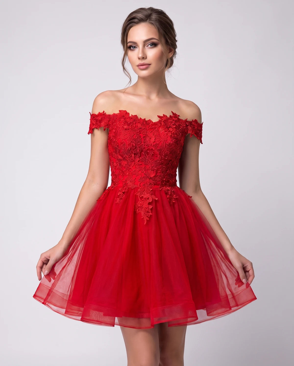 Philippa Mini Dresses — Red