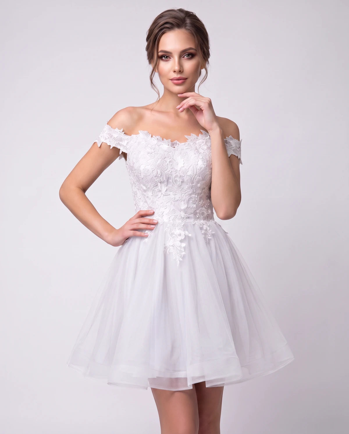 Philippa Mini Dresses — White | SKU: RB-53a8af-white-2,RB-53a8af-white-4,RB-53a8af-white-6,RB-53a8af-white-8,RB-53a8af-white-10,RB-53a8af-white-12,RB-53a8af-white-14,RB-53a8af-white-14W,RB-53a8af-white-16W,RB-53a8af-white-18W,RB-53a8af-white-20W,RB-53a8af-white-22W