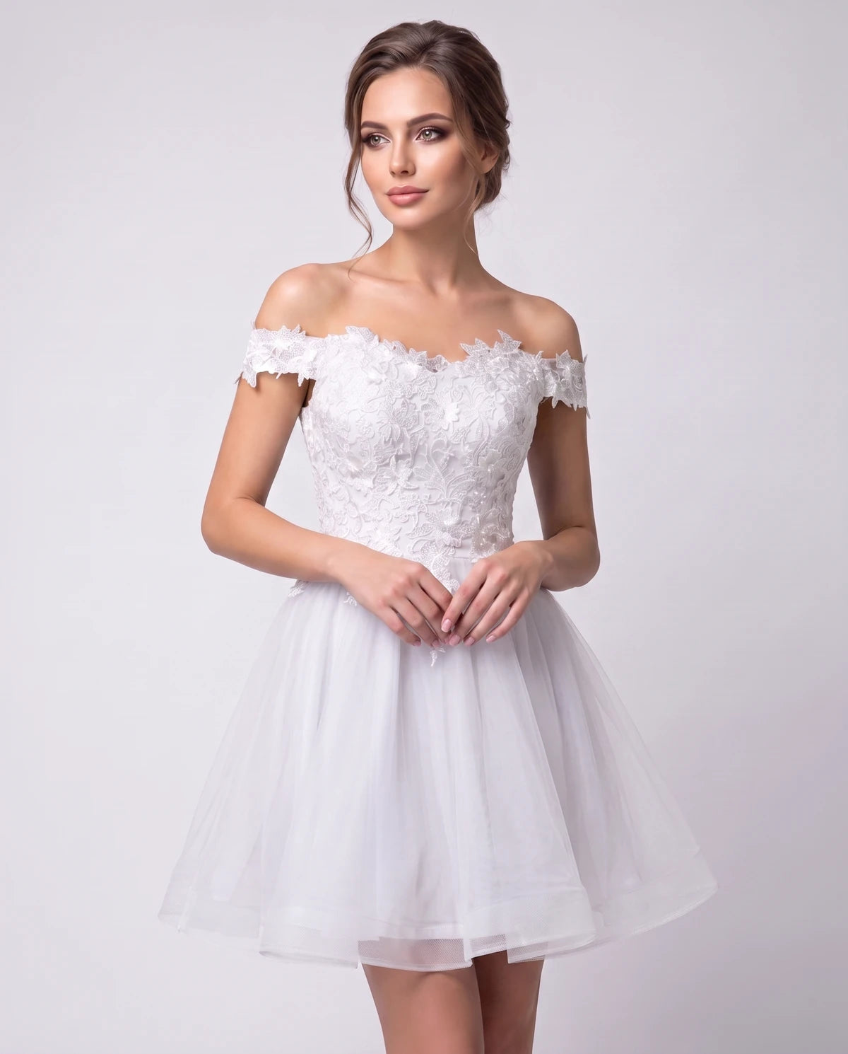 Philippa Mini Dresses — White | SKU: RB-53a8af-white-2,RB-53a8af-white-4,RB-53a8af-white-6,RB-53a8af-white-8,RB-53a8af-white-10,RB-53a8af-white-12,RB-53a8af-white-14,RB-53a8af-white-14W,RB-53a8af-white-16W,RB-53a8af-white-18W,RB-53a8af-white-20W,RB-53a8af-white-22W