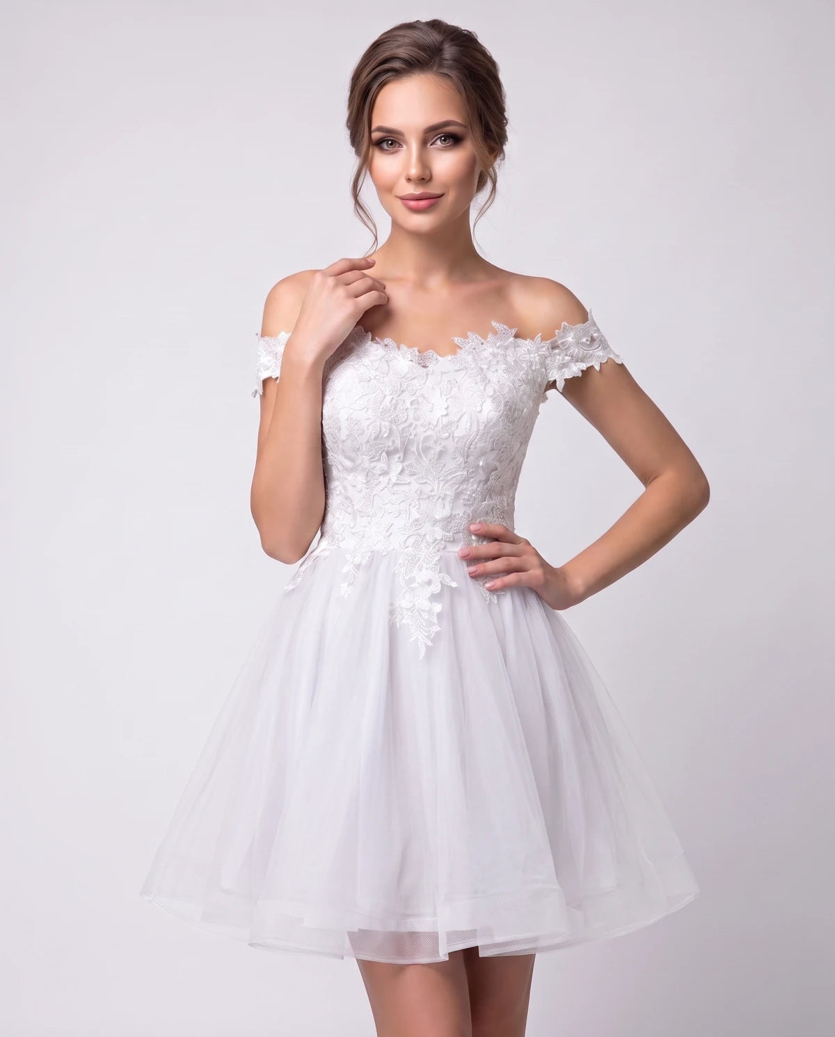 Philippa Mini Dresses — White | SKU: RB-53a8af-white-2,RB-53a8af-white-4,RB-53a8af-white-6,RB-53a8af-white-8,RB-53a8af-white-10,RB-53a8af-white-12,RB-53a8af-white-14,RB-53a8af-white-14W,RB-53a8af-white-16W,RB-53a8af-white-18W,RB-53a8af-white-20W,RB-53a8af-white-22W