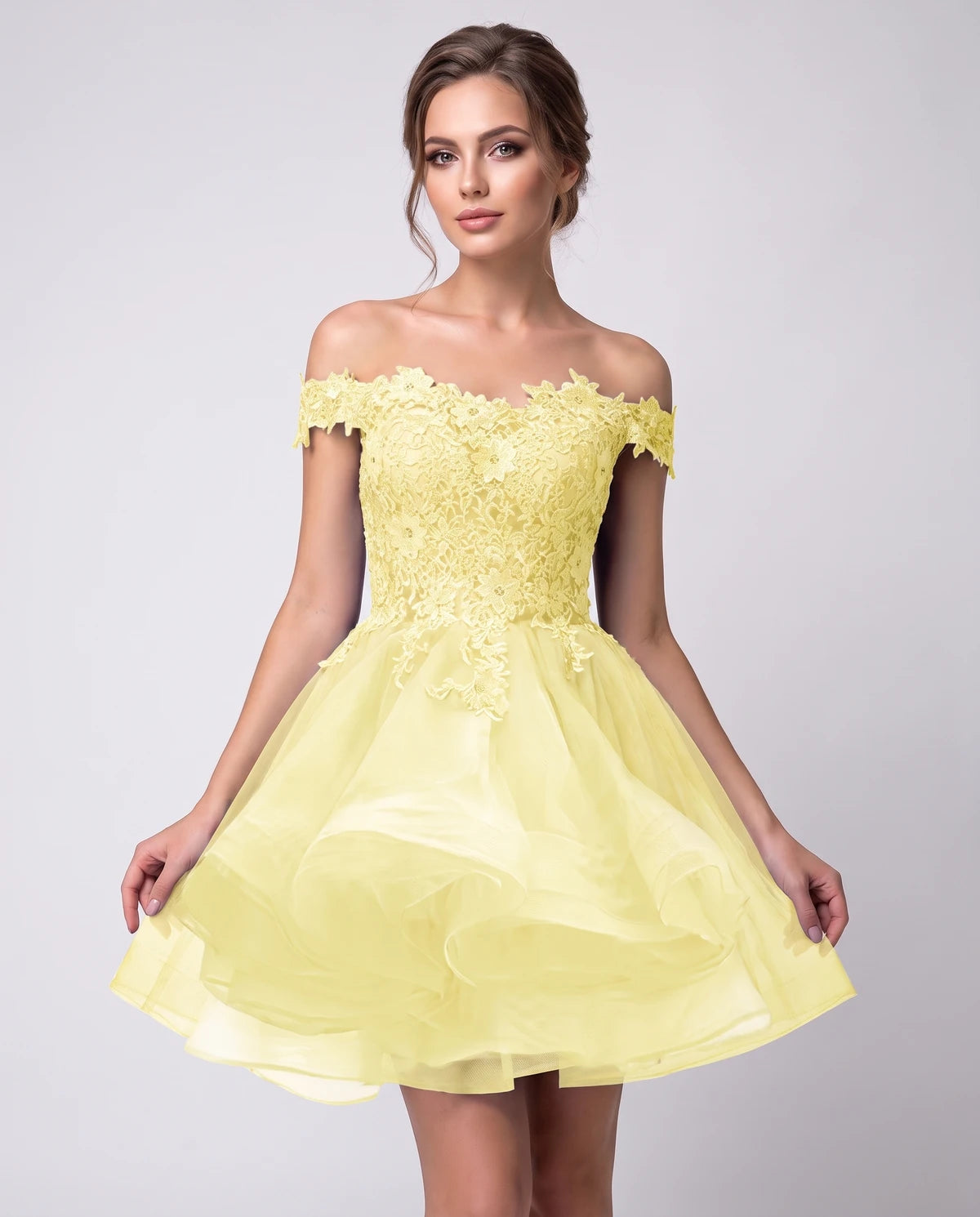 Philippa Mini Dresses — Yellow