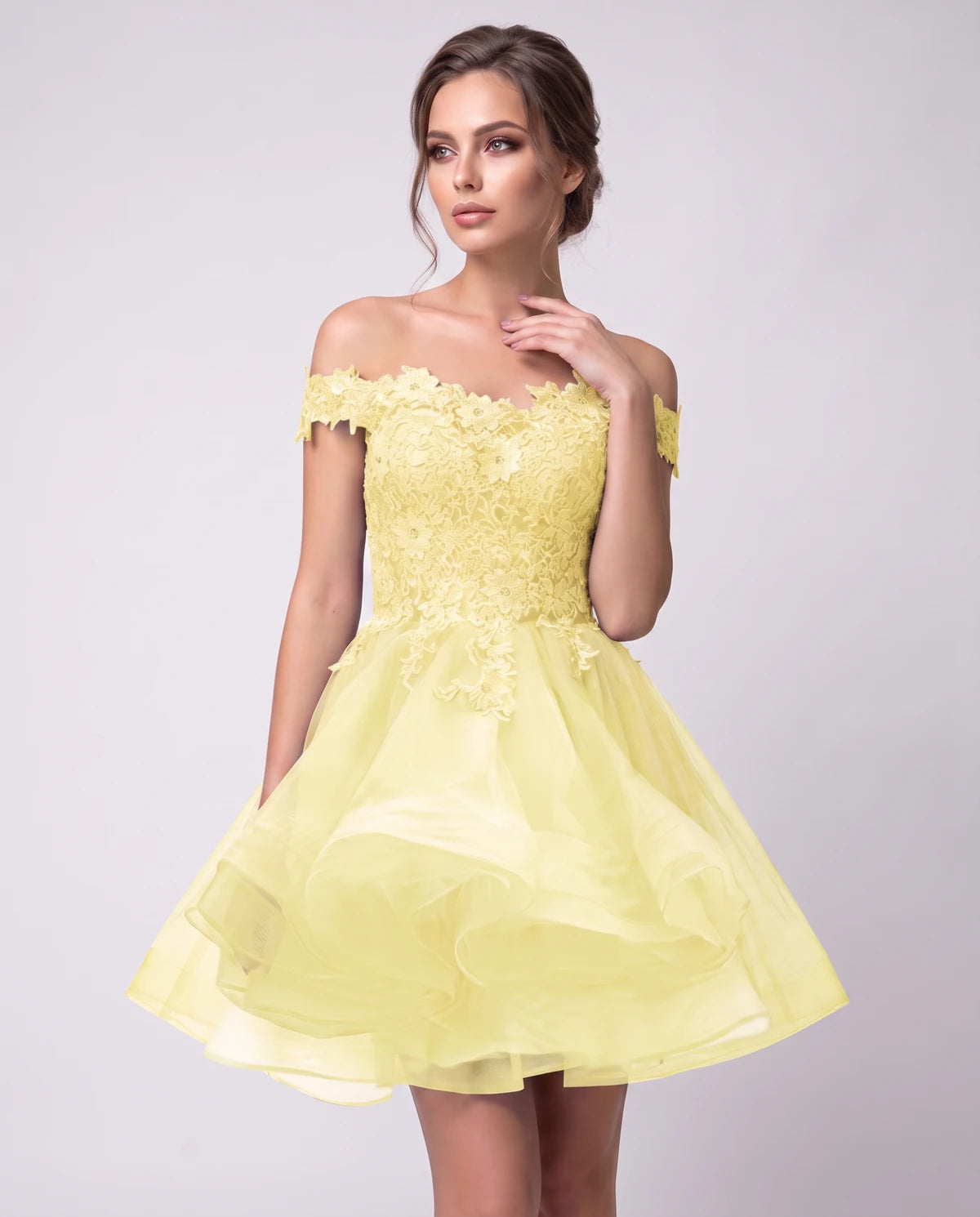 Philippa Mini Dresses — Yellow | SKU: RB-53a8af-yellow-2,RB-53a8af-yellow-4,RB-53a8af-yellow-6,RB-53a8af-yellow-8,RB-53a8af-yellow-10,RB-53a8af-yellow-12,RB-53a8af-yellow-14,RB-53a8af-yellow-14W,RB-53a8af-yellow-16W,RB-53a8af-yellow-18W,RB-53a8af-yellow-20W,RB-53a8af-yellow-22W