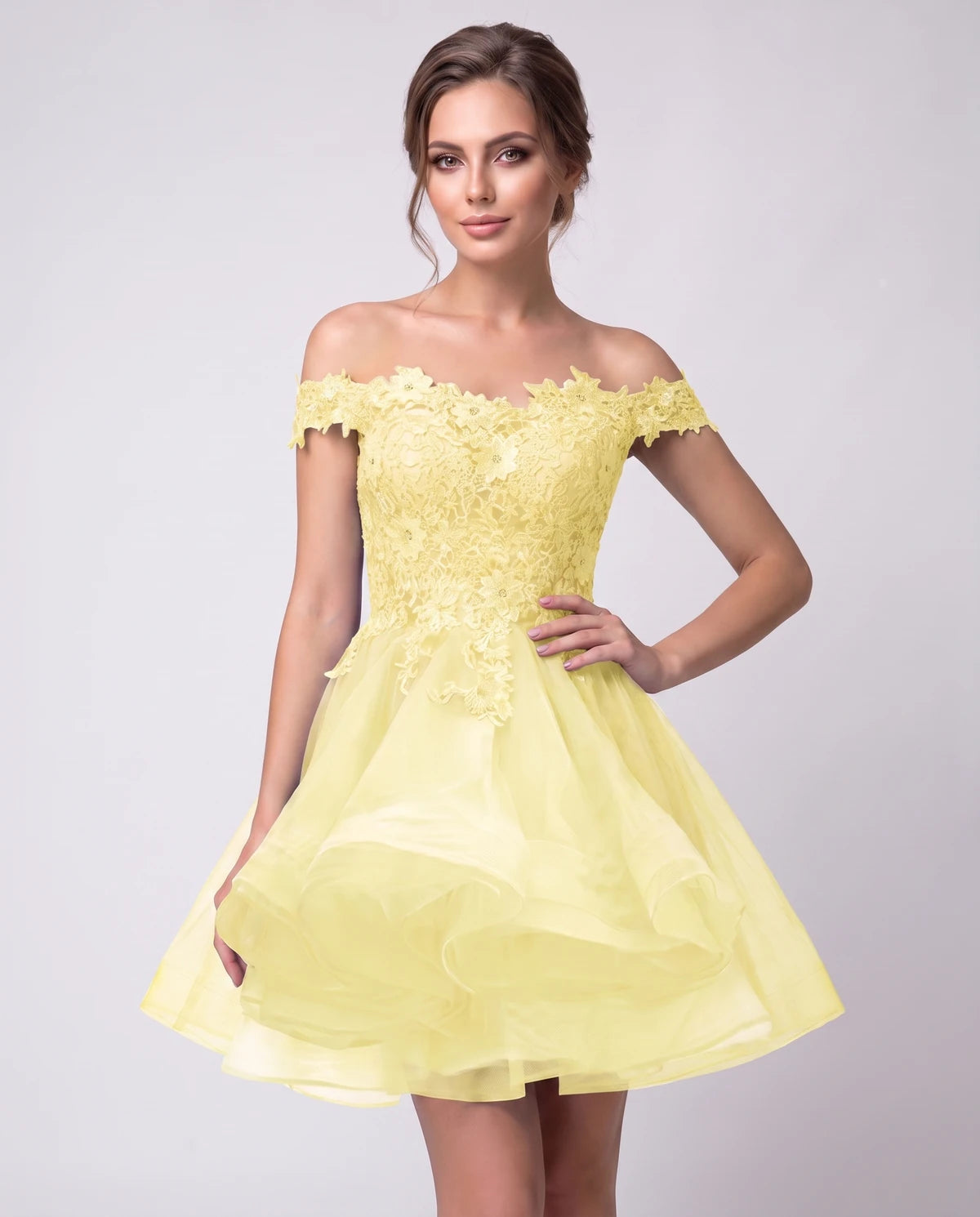 Philippa Mini Dresses — Yellow | SKU: RB-53a8af-yellow-2,RB-53a8af-yellow-4,RB-53a8af-yellow-6,RB-53a8af-yellow-8,RB-53a8af-yellow-10,RB-53a8af-yellow-12,RB-53a8af-yellow-14,RB-53a8af-yellow-14W,RB-53a8af-yellow-16W,RB-53a8af-yellow-18W,RB-53a8af-yellow-20W,RB-53a8af-yellow-22W