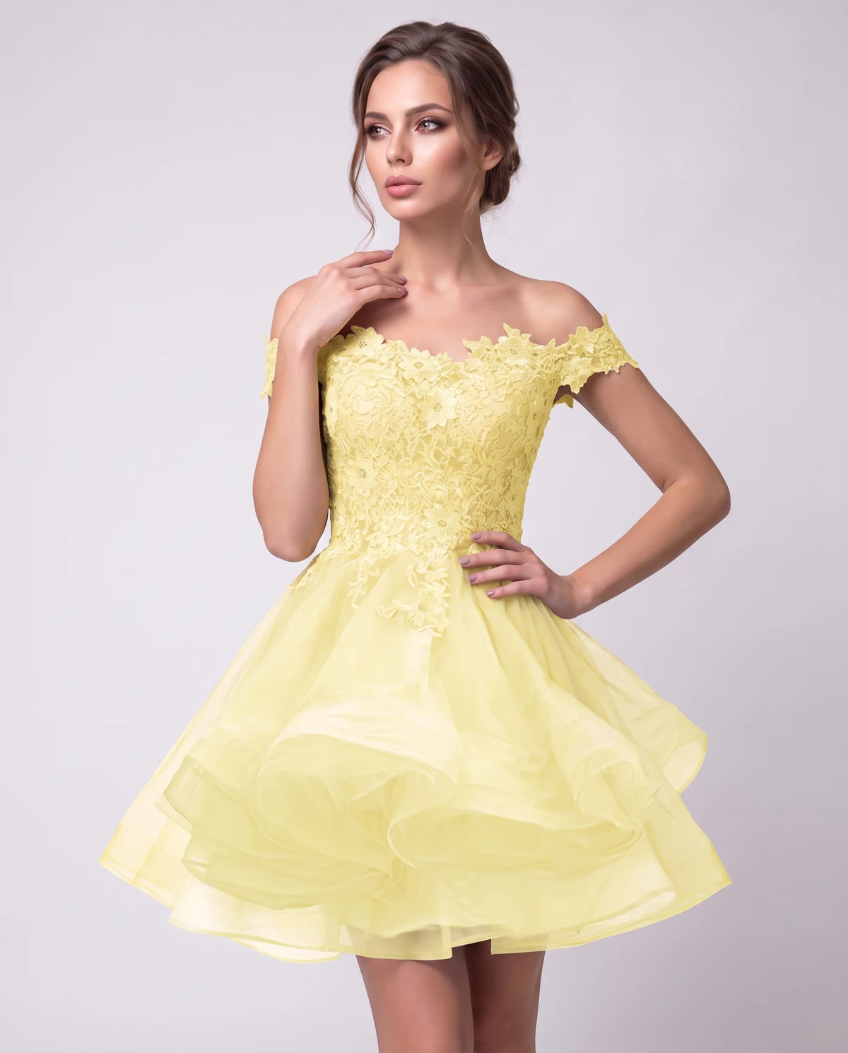 Philippa Mini Dresses — Yellow | SKU: RB-53a8af-yellow-2,RB-53a8af-yellow-4,RB-53a8af-yellow-6,RB-53a8af-yellow-8,RB-53a8af-yellow-10,RB-53a8af-yellow-12,RB-53a8af-yellow-14,RB-53a8af-yellow-14W,RB-53a8af-yellow-16W,RB-53a8af-yellow-18W,RB-53a8af-yellow-20W,RB-53a8af-yellow-22W