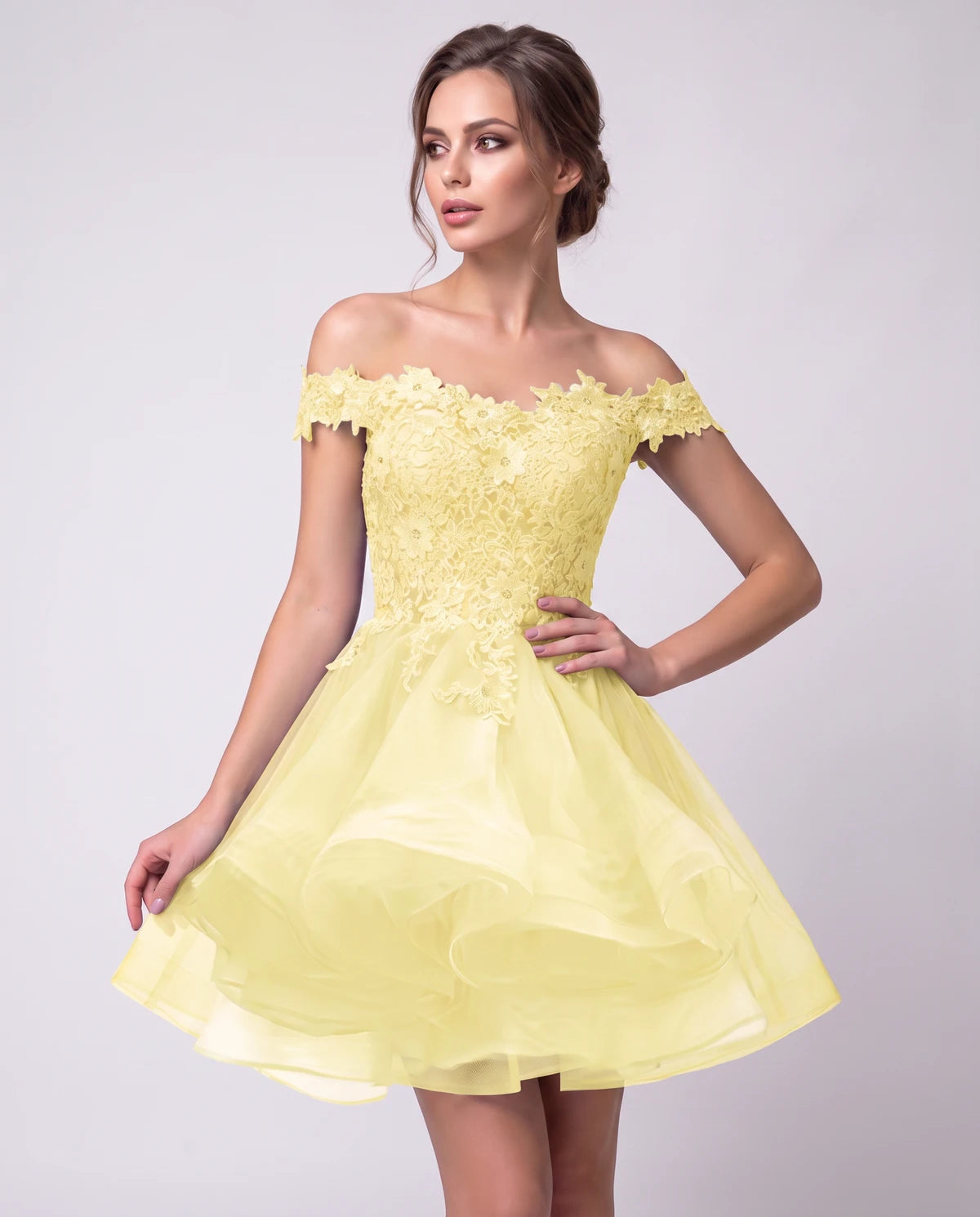 Philippa Mini Dresses — Yellow | SKU: RB-53a8af-yellow-2,RB-53a8af-yellow-4,RB-53a8af-yellow-6,RB-53a8af-yellow-8,RB-53a8af-yellow-10,RB-53a8af-yellow-12,RB-53a8af-yellow-14,RB-53a8af-yellow-14W,RB-53a8af-yellow-16W,RB-53a8af-yellow-18W,RB-53a8af-yellow-20W,RB-53a8af-yellow-22W