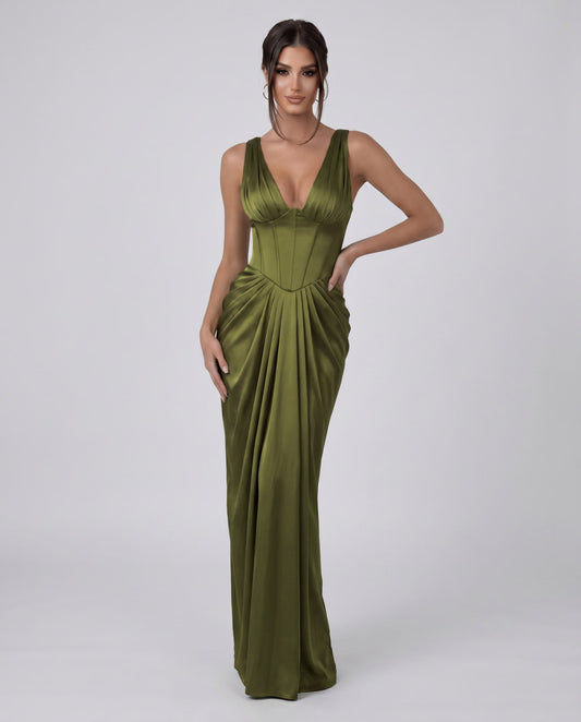 Veloura Maxi Dress — olive,black,white,burgundy,brown,sky blue,green,light blue,blush,navy,plum,red,royal blue,yellow,turqouse,orange dress by RAMBLION
