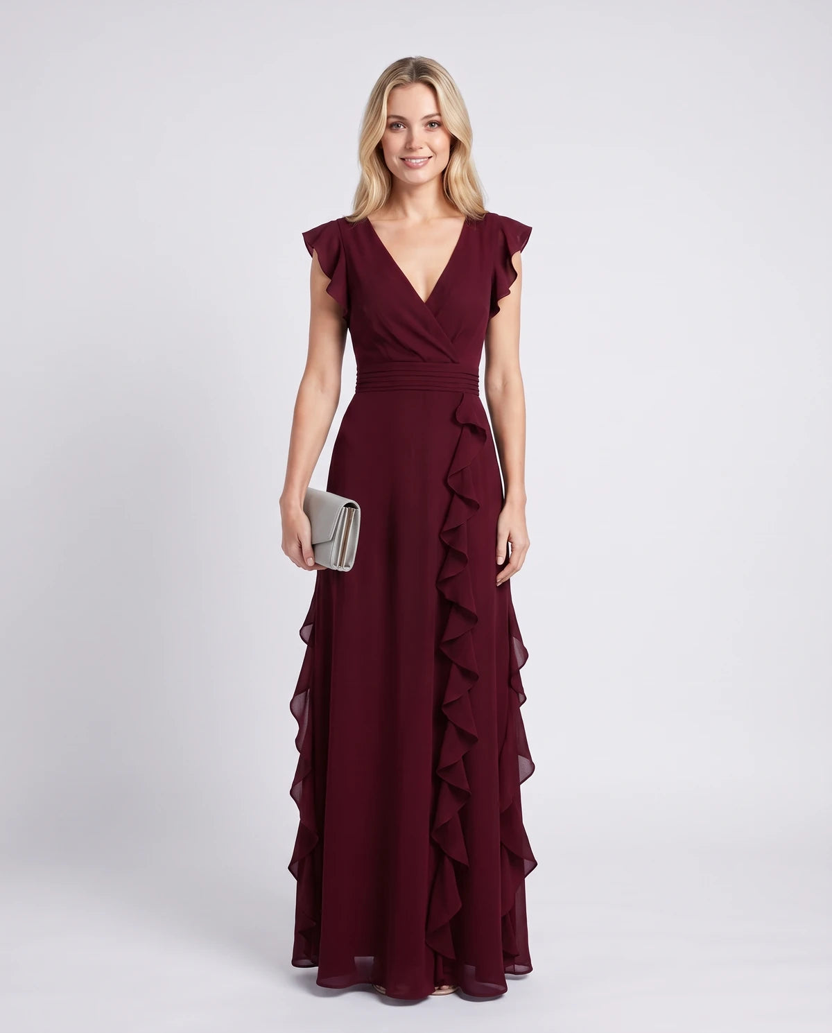 Pierrette Maxi Dresses — Burgundy
