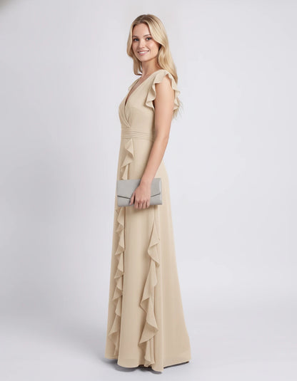 Pierrette Maxi Dresses — Champagne | SKU: RB-3d98d2-champa2e-XS,RB-3d98d2-champa2e-S,RB-3d98d2-champa2e-M,RB-3d98d2-champa2e-L,RB-3d98d2-champa2e-XL,RB-3d98d2-champa2e-2XL