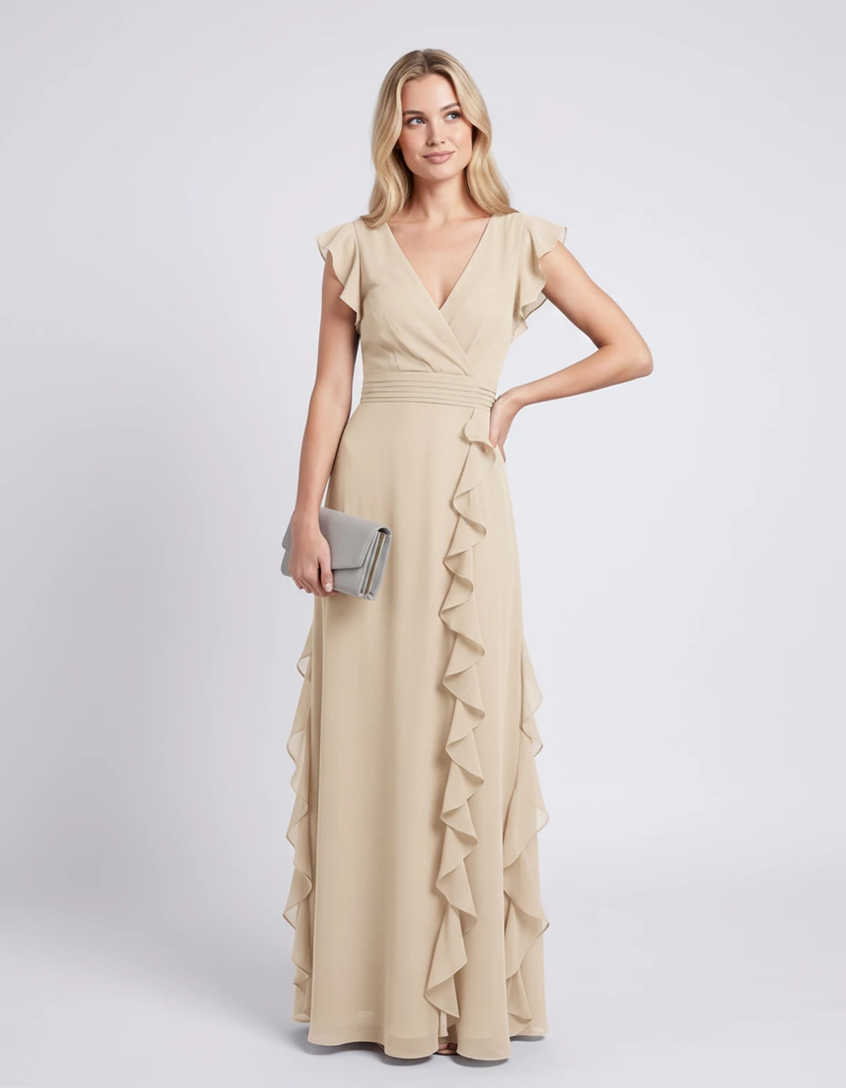 Pierrette Maxi Dresses — Champagne | SKU: RB-3d98d2-champa2e-XS,RB-3d98d2-champa2e-S,RB-3d98d2-champa2e-M,RB-3d98d2-champa2e-L,RB-3d98d2-champa2e-XL,RB-3d98d2-champa2e-2XL