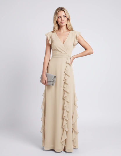 Pierrette Maxi Dresses — Champagne | SKU: RB-3d98d2-champa2e-XS,RB-3d98d2-champa2e-S,RB-3d98d2-champa2e-M,RB-3d98d2-champa2e-L,RB-3d98d2-champa2e-XL,RB-3d98d2-champa2e-2XL