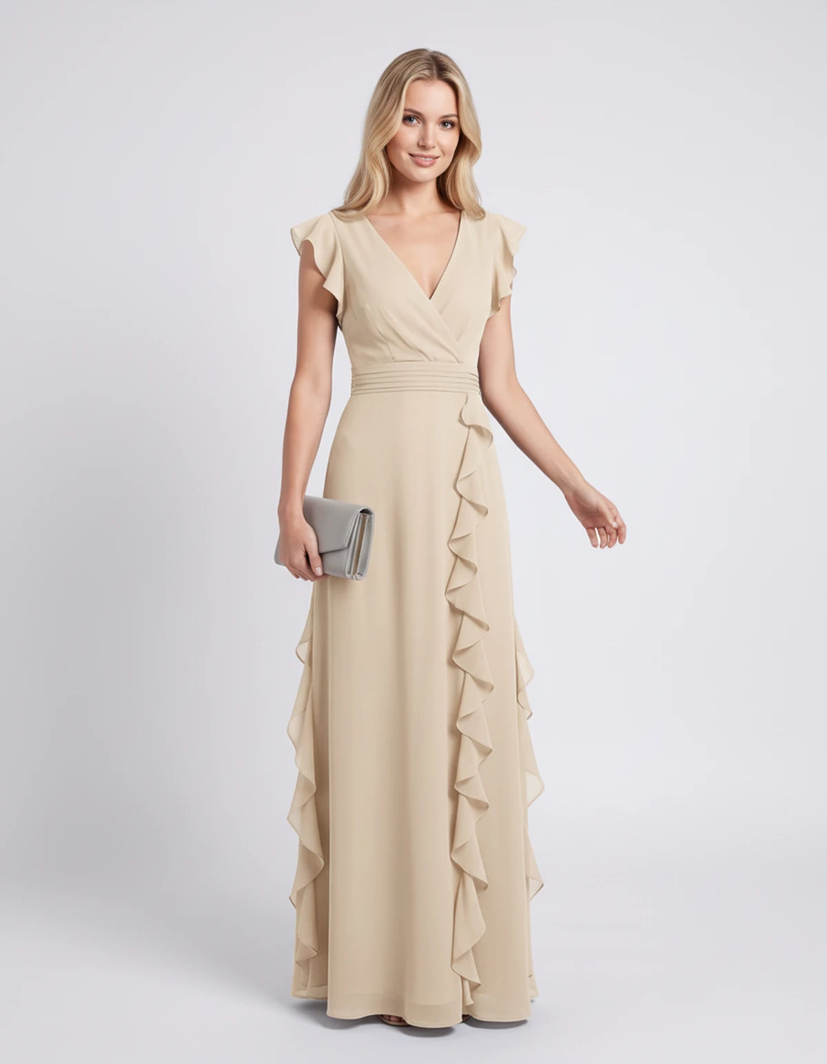 Pierrette Maxi Dresses — Champagne | SKU: RB-3d98d2-champa2e-XS,RB-3d98d2-champa2e-S,RB-3d98d2-champa2e-M,RB-3d98d2-champa2e-L,RB-3d98d2-champa2e-XL,RB-3d98d2-champa2e-2XL