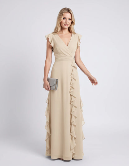 Pierrette Maxi Dresses — Champagne | SKU: RB-3d98d2-champa2e-XS,RB-3d98d2-champa2e-S,RB-3d98d2-champa2e-M,RB-3d98d2-champa2e-L,RB-3d98d2-champa2e-XL,RB-3d98d2-champa2e-2XL
