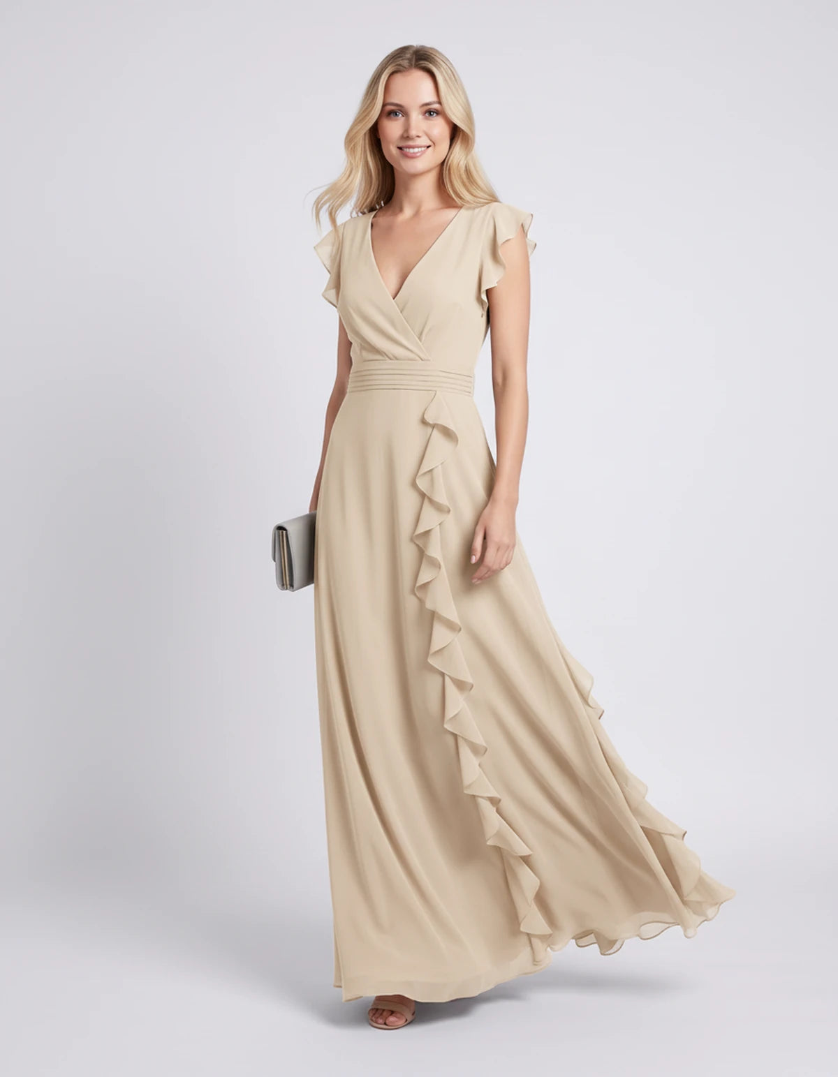 Pierrette Maxi Dresses — Champagne | SKU: RB-3d98d2-champa2e-XS,RB-3d98d2-champa2e-S,RB-3d98d2-champa2e-M,RB-3d98d2-champa2e-L,RB-3d98d2-champa2e-XL,RB-3d98d2-champa2e-2XL