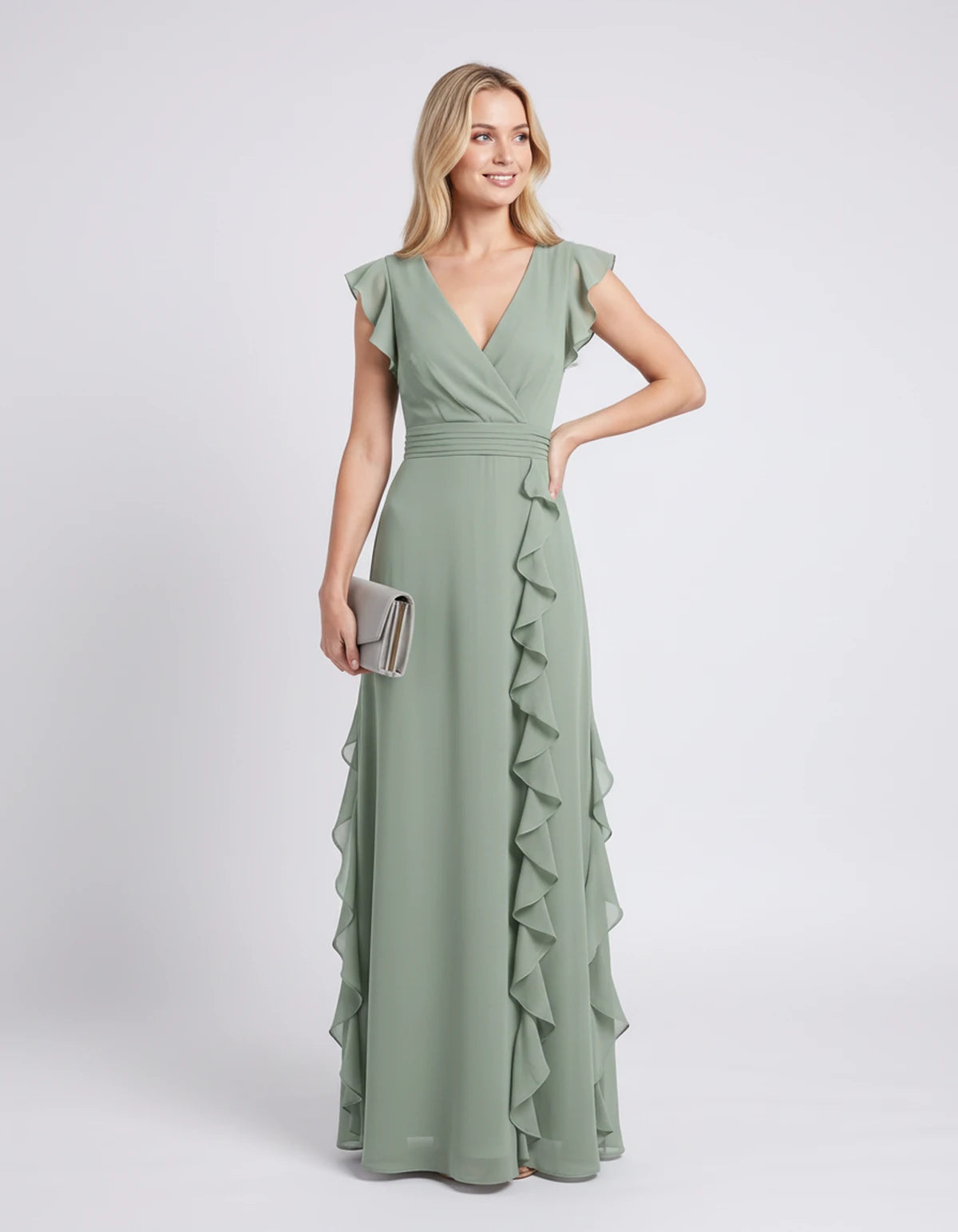 Pierrette Maxi Dresses — Sage Green | SKU: RB-3d98d2-sagegr01-XS,RB-3d98d2-sagegr01-S,RB-3d98d2-sagegr01-M,RB-3d98d2-sagegr01-L,RB-3d98d2-sagegr01-XL,RB-3d98d2-sagegr01-2XL