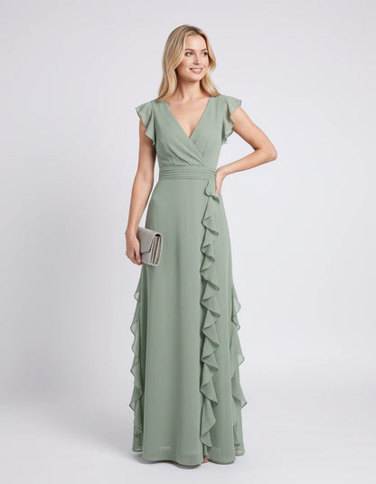 Pierrette Maxi Dresses — Sage Green | SKU: RB-3d98d2-sagegr01-XS,RB-3d98d2-sagegr01-S,RB-3d98d2-sagegr01-M,RB-3d98d2-sagegr01-L,RB-3d98d2-sagegr01-XL,RB-3d98d2-sagegr01-2XL