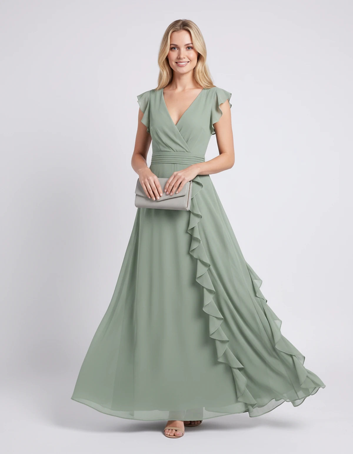 Pierrette Maxi Dresses — Sage Green | SKU: RB-3d98d2-sagegr01-XS,RB-3d98d2-sagegr01-S,RB-3d98d2-sagegr01-M,RB-3d98d2-sagegr01-L,RB-3d98d2-sagegr01-XL,RB-3d98d2-sagegr01-2XL