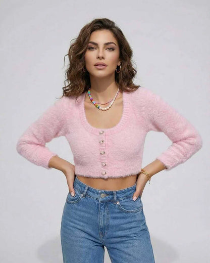 Pink Cardigan, front view | Ramblion | SKU: VC-48291-PINK-L-237,VC-48291-PINK-M-8380,VC-48291-PINK-S-3247,VC-48291-PINK-XL-485,VC-48291-PINK-XS-1469
