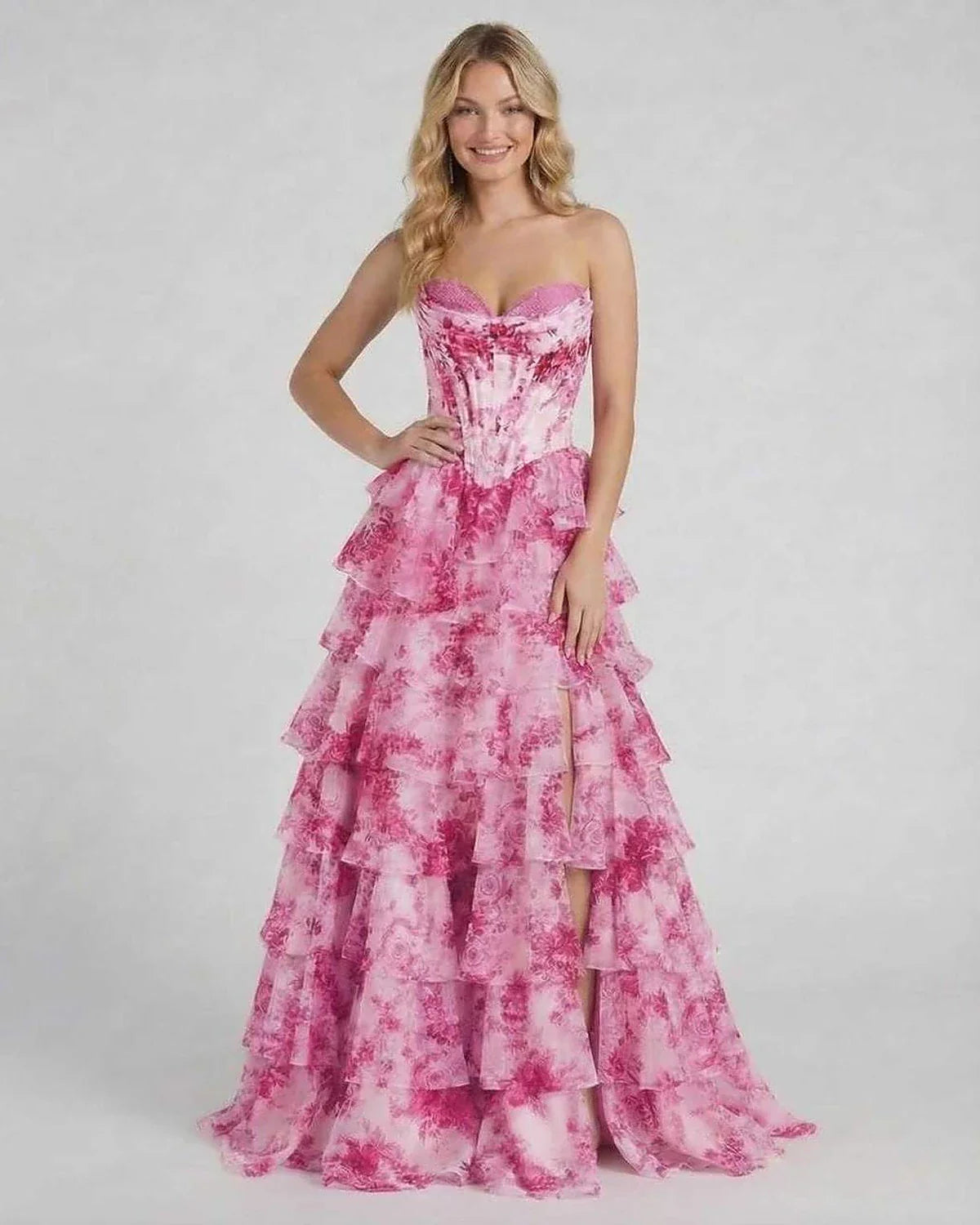 Pink Satin Gown Square Neck Sleeveless Maxi Dress | Bridal Showers, front view | Ramblion | SKU: RMX-583729461-pink-L-9563,RMX-583729461-pink-M-9514,RMX-583729461-pink-S-2734,RMX-583729461-pink-XL-6843,RMX-583729461-pink-XS-4042