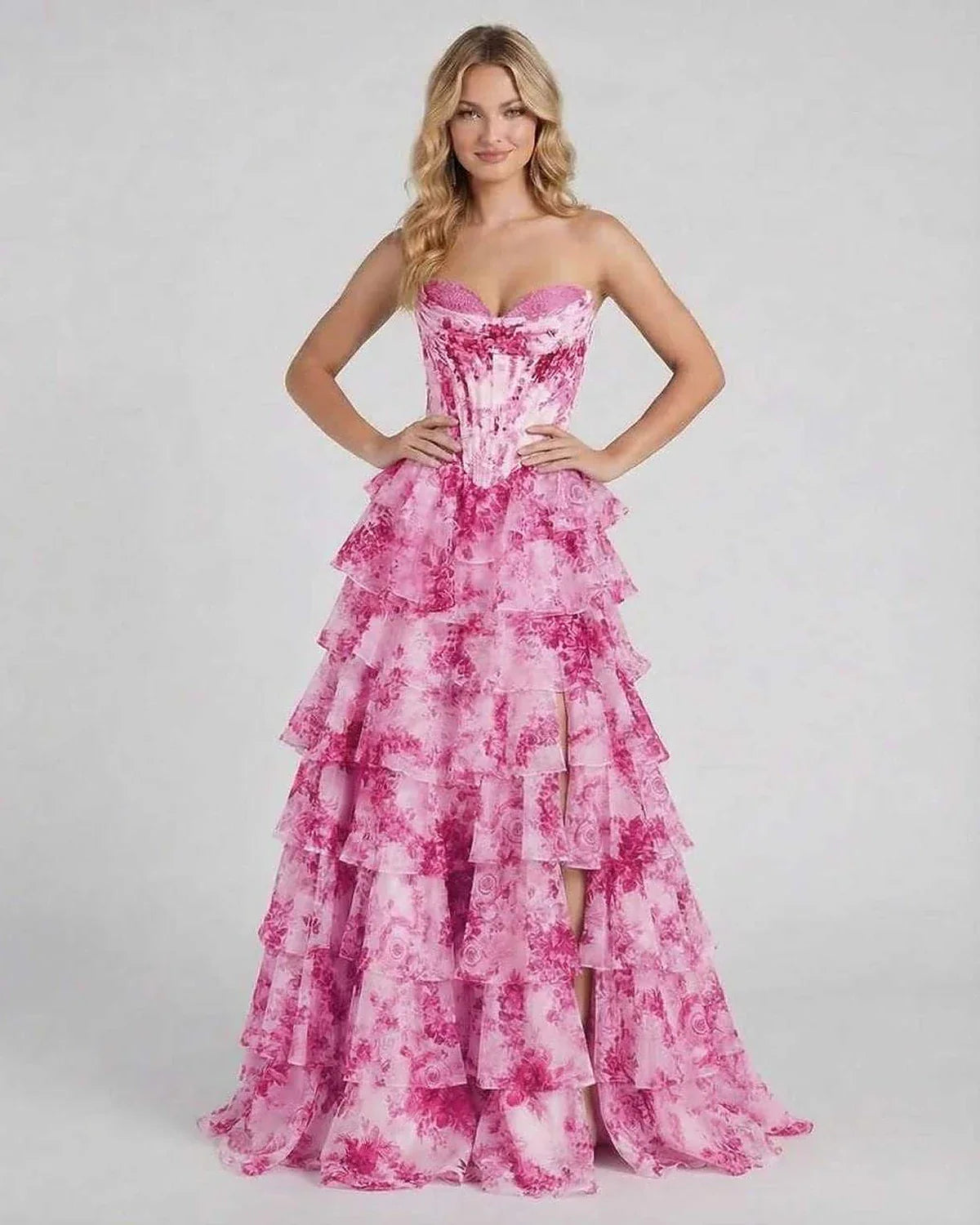 Pink Satin Gown Square Neck Sleeveless Maxi Dress | Bridal Showers, front view | Ramblion | SKU: RMX-583729461-pink-L-9563,RMX-583729461-pink-M-9514,RMX-583729461-pink-S-2734,RMX-583729461-pink-XL-6843,RMX-583729461-pink-XS-4042