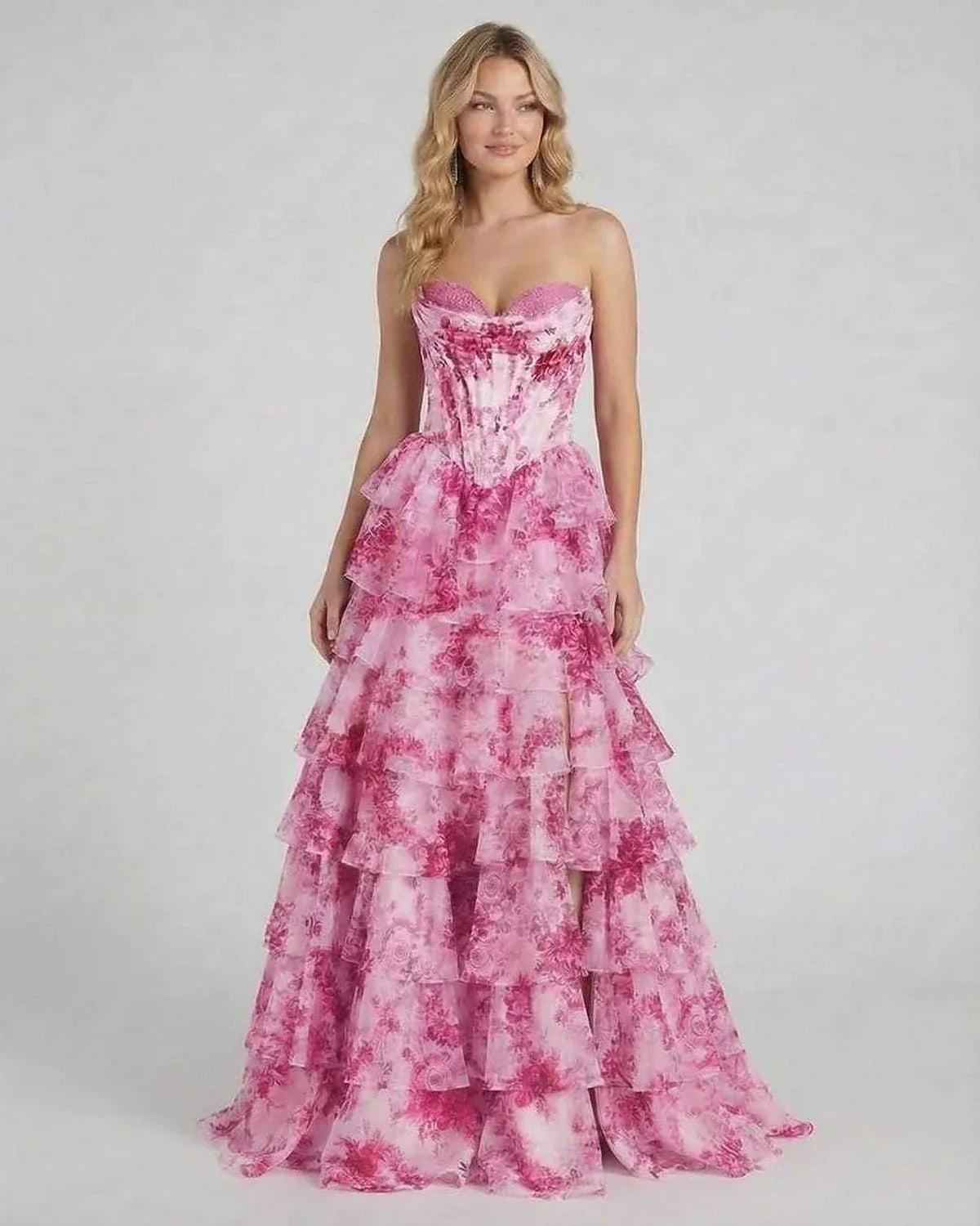 Pink Satin Gown Square Neck Sleeveless Maxi Dress | Bridal Showers, front view | Ramblion | SKU: RMX-583729461-pink-L-9563,RMX-583729461-pink-M-9514,RMX-583729461-pink-S-2734,RMX-583729461-pink-XL-6843,RMX-583729461-pink-XS-4042