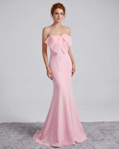 Pink,white,red,black,purple,yellow,beige,blue Mermaid Asymmetric Sleeveless Maxi Dress | Formal Events & Celebrations, front 