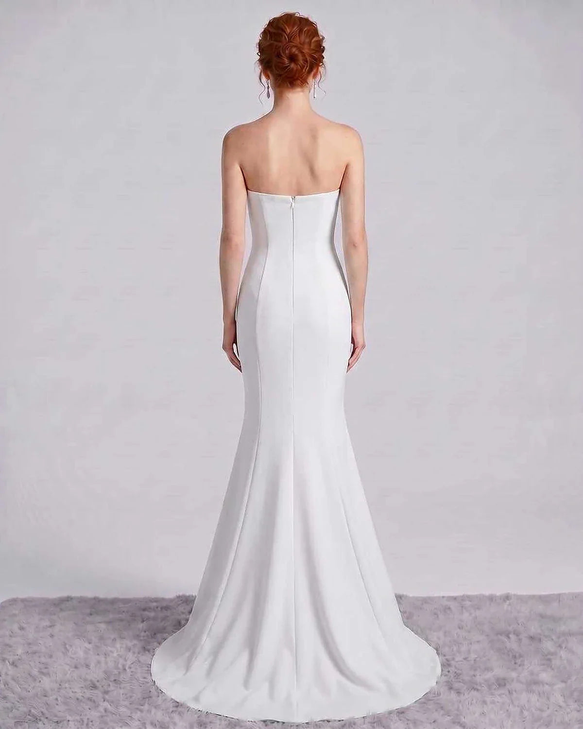 Pink,white,red,black,purple,yellow,beige,blue Mermaid Asymmetric Sleeveless Maxi Dress | Formal Events & Celebrations, back v | SKU: RB-9C7BF8-WHITE-L,RB-9C7BF8-WHITE-M,RB-9C7BF8-WHITE-S,RB-9C7BF8-WHITE-XL,RB-9C7BF8-WHITE-XS