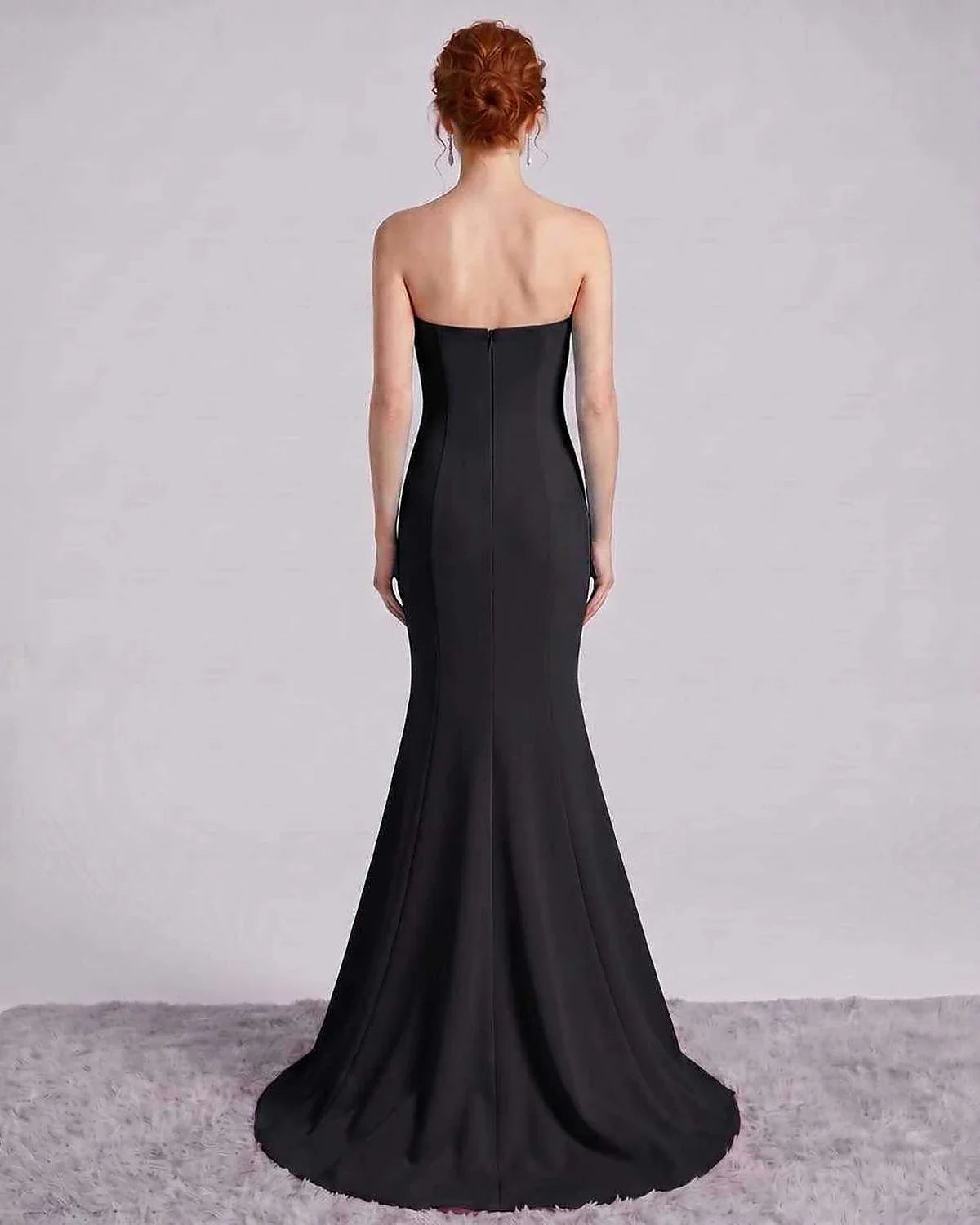 Pink,white,red,black,purple,yellow,beige,blue Mermaid Asymmetric Sleeveless Maxi Dress | Formal Events & Celebrations, back v | SKU: RB-9C7BF8-BLACK-L,RB-9C7BF8-BLACK-M,RB-9C7BF8-BLACK-S,RB-9C7BF8-BLACK-XL,RB-9C7BF8-BLACK-XS