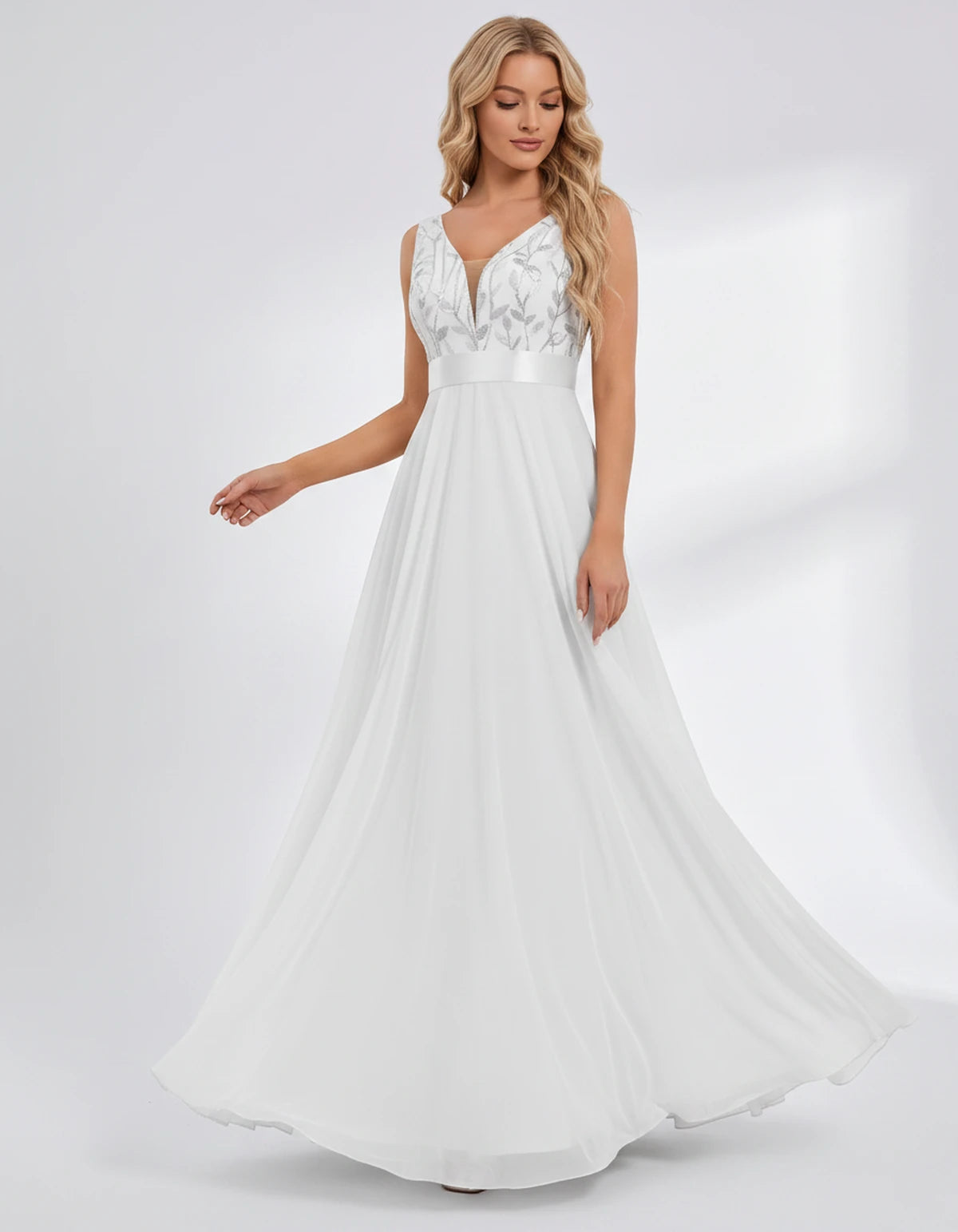 Pomona Maxi Dresses — White | SKU: RB-c14c0a-white-2,RB-c14c0a-white-4,RB-c14c0a-white-6,RB-c14c0a-white-8,RB-c14c0a-white-10,RB-c14c0a-white-12,RB-c14c0a-white-14,RB-c14c0a-white-16,RB-c14c0a-white-16W,RB-c14c0a-white-18W,RB-c14c0a-white-20W,RB-c14c0a-white-22W