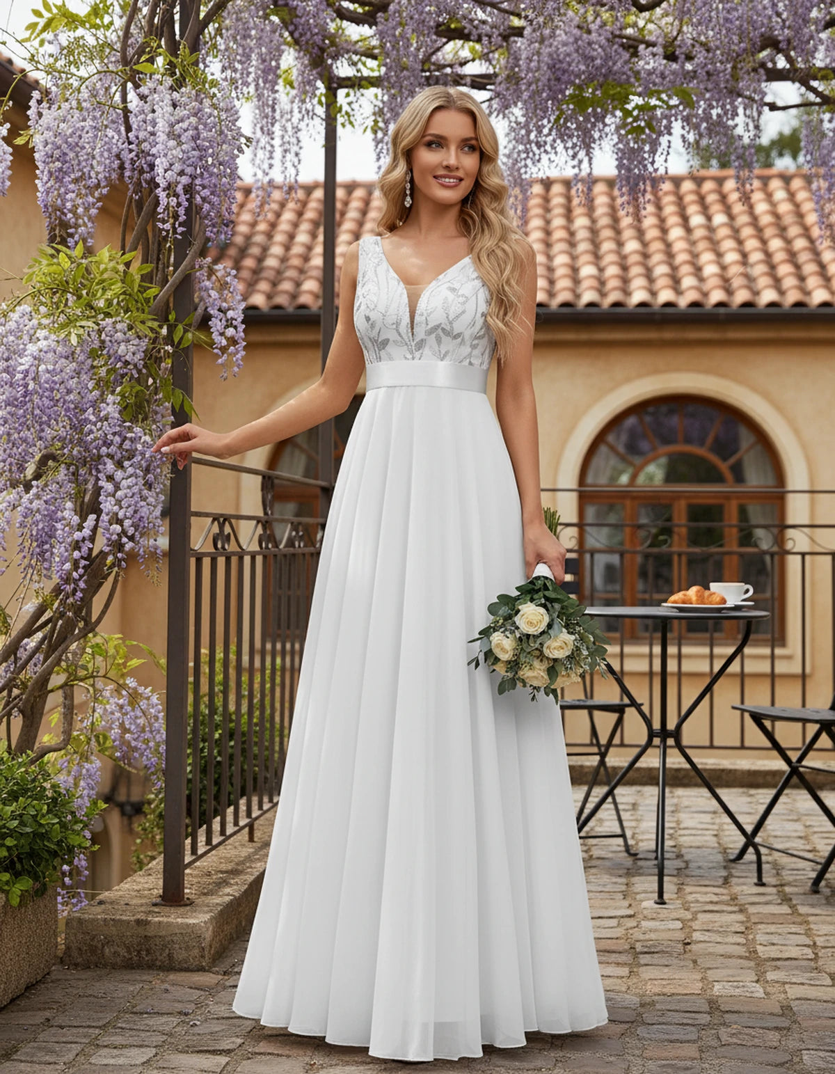 Pomona Maxi Dresses — White | SKU: RB-c14c0a-white-2,RB-c14c0a-white-4,RB-c14c0a-white-6,RB-c14c0a-white-8,RB-c14c0a-white-10,RB-c14c0a-white-12,RB-c14c0a-white-14,RB-c14c0a-white-16,RB-c14c0a-white-16W,RB-c14c0a-white-18W,RB-c14c0a-white-20W,RB-c14c0a-white-22W