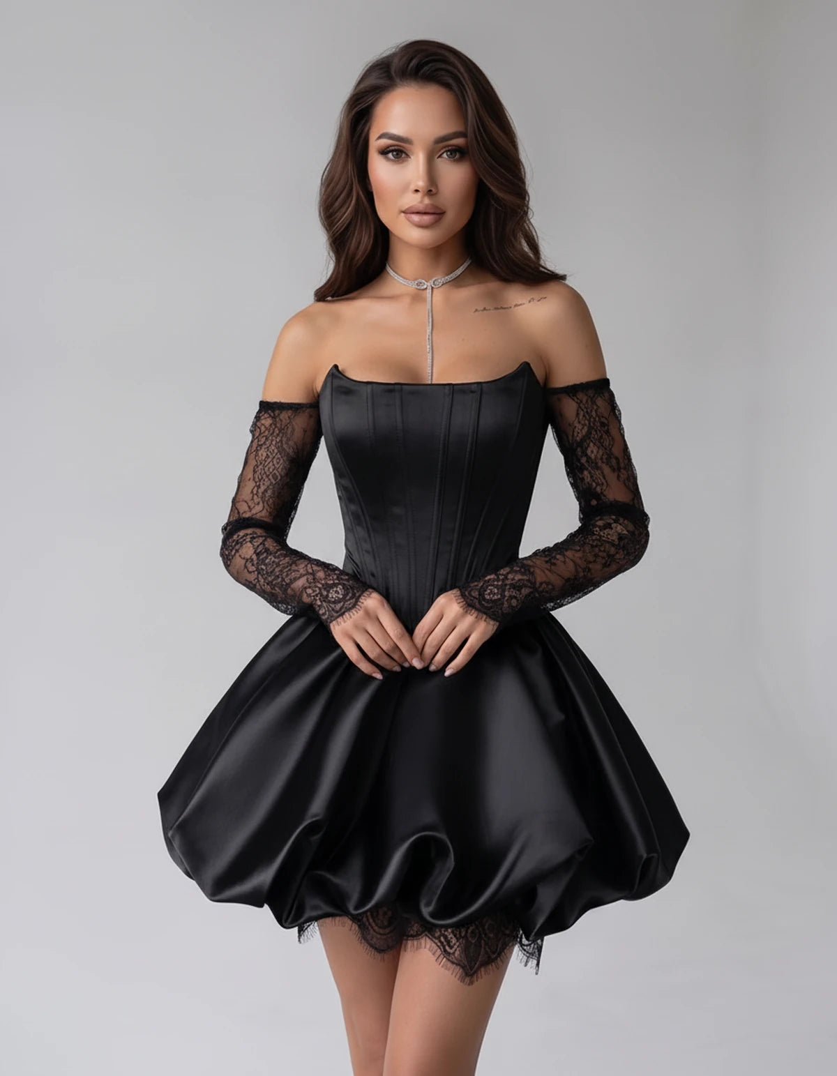 Portofino Mini Dresses — Black | SKU: RB-a7f8f2-black-XS,RB-a7f8f2-black-S,RB-a7f8f2-black-M,RB-a7f8f2-black-L,RB-a7f8f2-black-XL,RB-a7f8f2-black-2XL