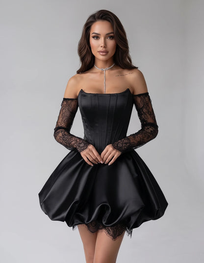 Portofino Mini Dresses — Black | SKU: RB-a7f8f2-black-XS,RB-a7f8f2-black-S,RB-a7f8f2-black-M,RB-a7f8f2-black-L,RB-a7f8f2-black-XL,RB-a7f8f2-black-2XL