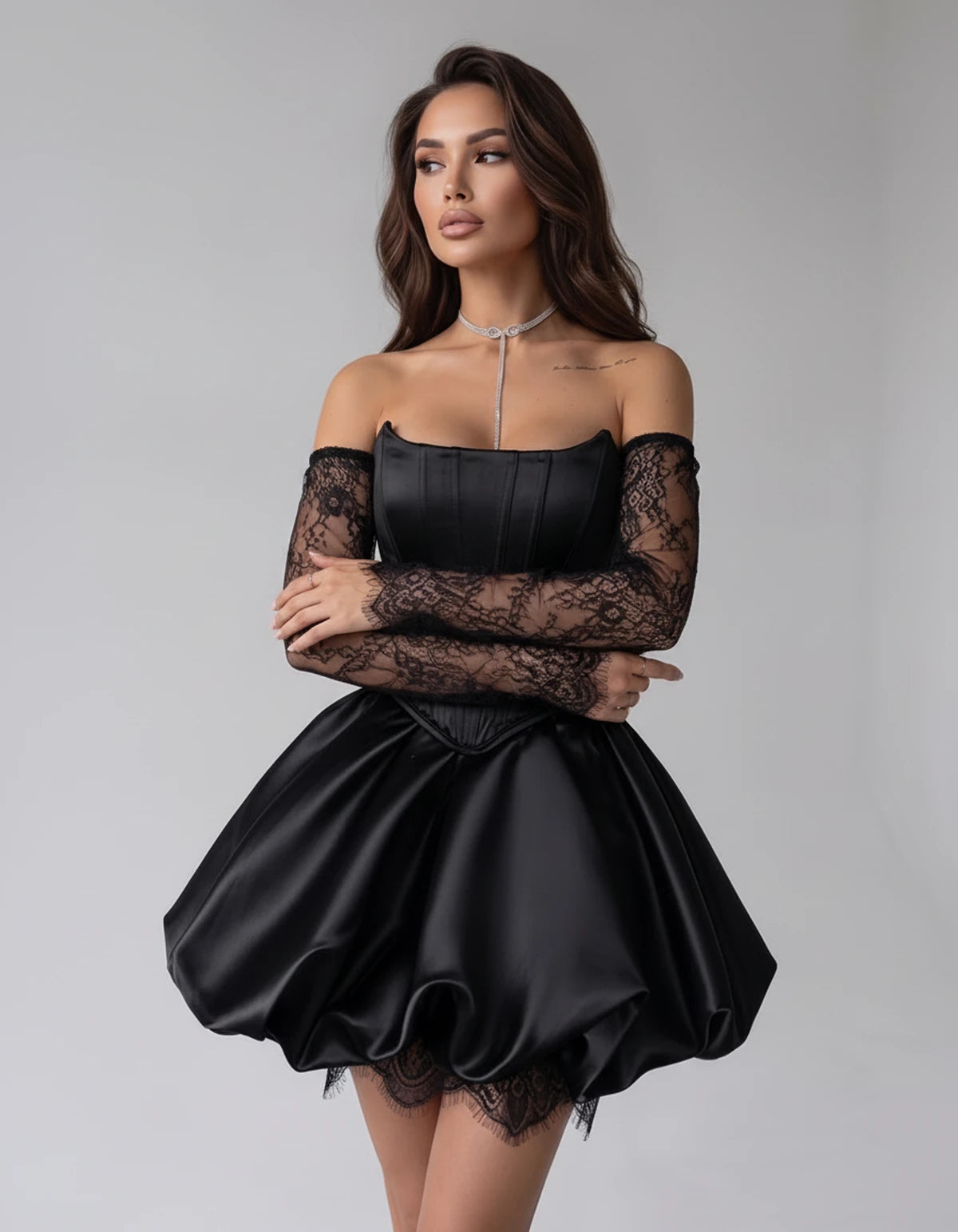 Portofino Mini Dresses — Black | SKU: RB-a7f8f2-black-XS,RB-a7f8f2-black-S,RB-a7f8f2-black-M,RB-a7f8f2-black-L,RB-a7f8f2-black-XL,RB-a7f8f2-black-2XL