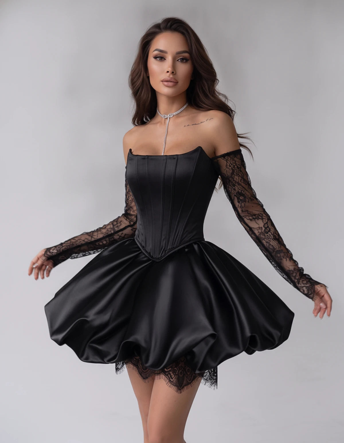 Portofino Mini Dresses — Black | SKU: RB-a7f8f2-black-XS,RB-a7f8f2-black-S,RB-a7f8f2-black-M,RB-a7f8f2-black-L,RB-a7f8f2-black-XL,RB-a7f8f2-black-2XL