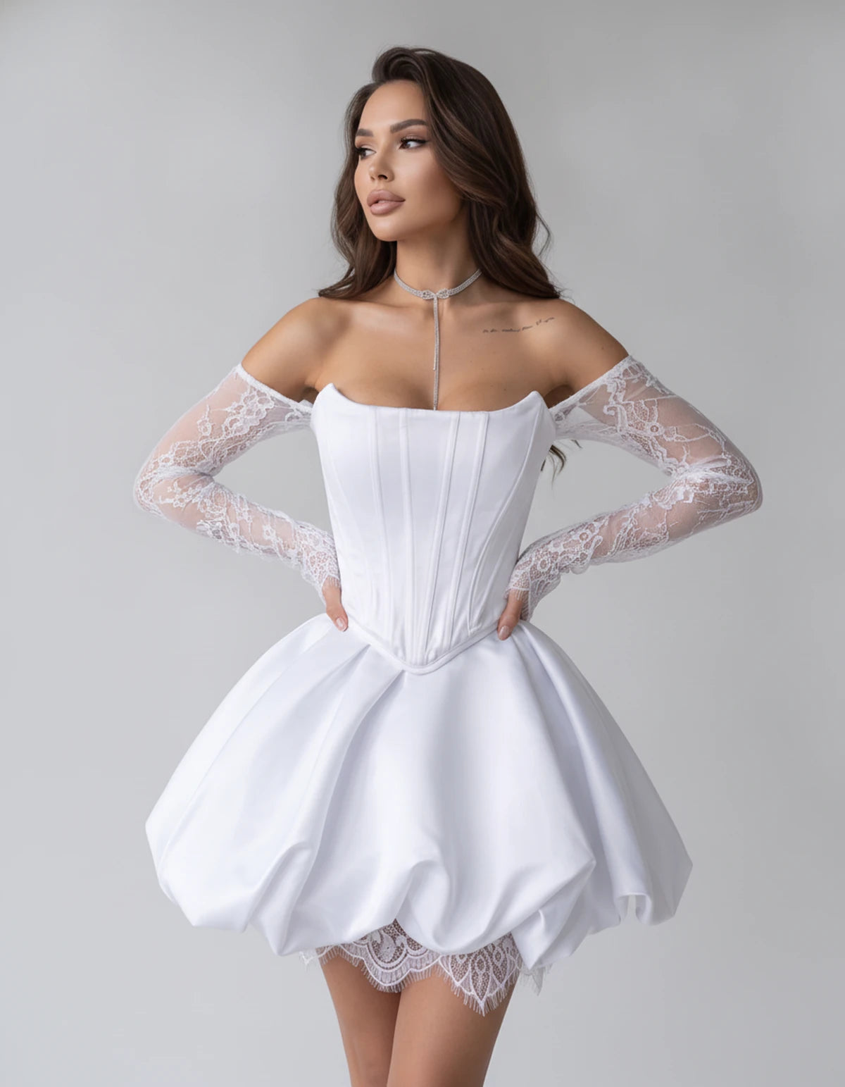 Portofino Mini Dresses — White | SKU: RB-a7f8f2-white-XS,RB-a7f8f2-white-S,RB-a7f8f2-white-M,RB-a7f8f2-white-L,RB-a7f8f2-white-XL,RB-a7f8f2-white-2XL