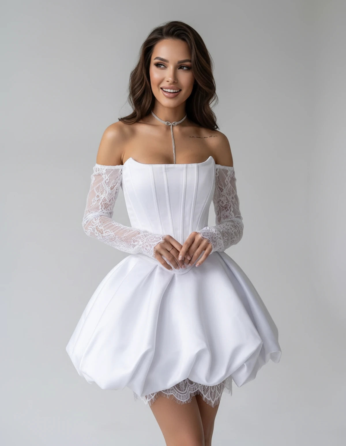Portofino Mini Dresses — White | SKU: RB-a7f8f2-white-XS,RB-a7f8f2-white-S,RB-a7f8f2-white-M,RB-a7f8f2-white-L,RB-a7f8f2-white-XL,RB-a7f8f2-white-2XL