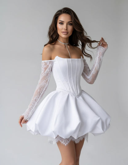 Portofino Mini Dresses — White | SKU: RB-a7f8f2-white-XS,RB-a7f8f2-white-S,RB-a7f8f2-white-M,RB-a7f8f2-white-L,RB-a7f8f2-white-XL,RB-a7f8f2-white-2XL