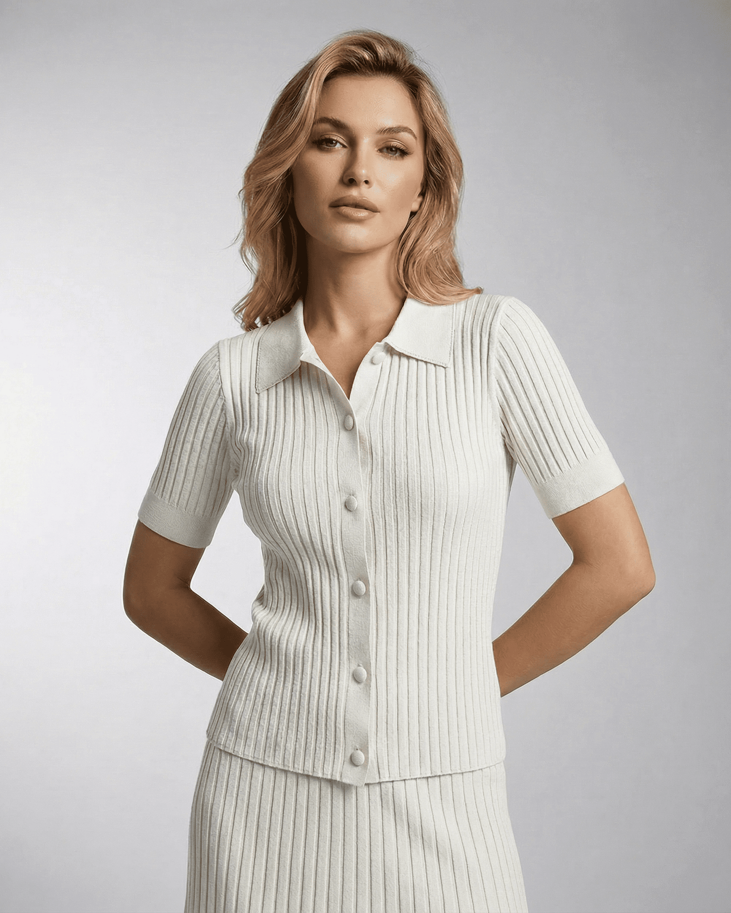 Positano Polo by RAMBLION, white cotton polo, refined silhouette, perfect for casual occasions and stylish comfort.