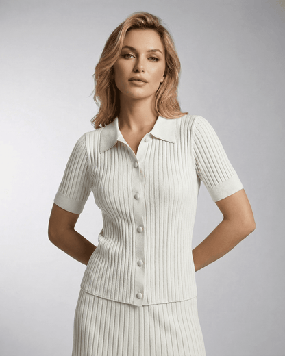 Positano Polo by RAMBLION, white cotton polo, refined silhouette, perfect for casual occasions and stylish comfort.