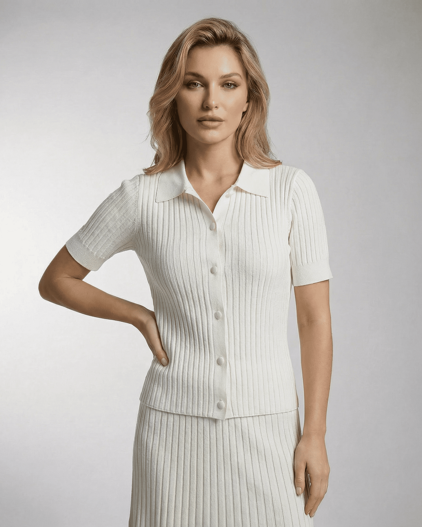 Positano Polo by RAMBLION, a white cotton short-sleeve polo for versatile occasions, offering comfort and style.