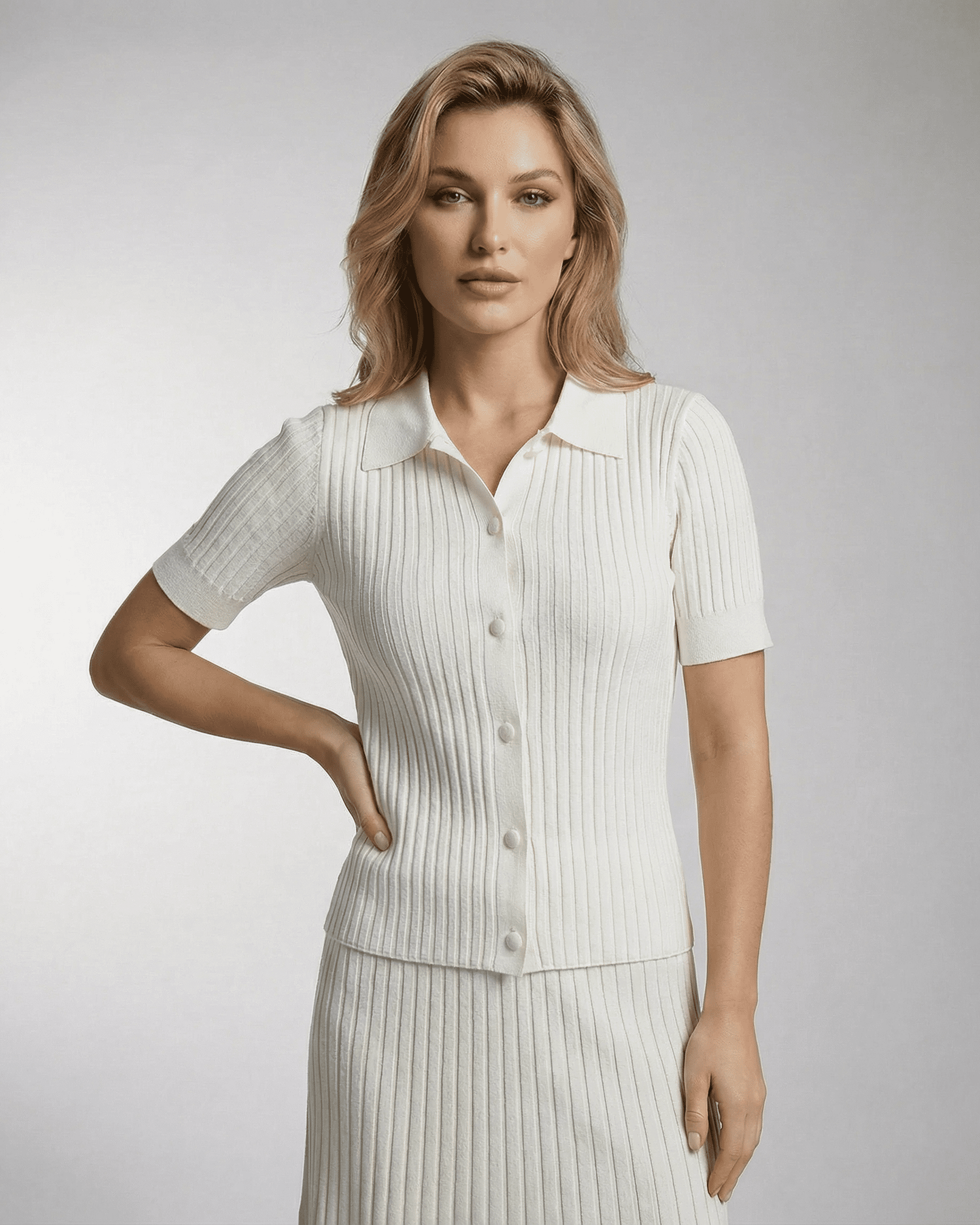 Positano Polo by RAMBLION, a white cotton short-sleeve polo for versatile occasions, offering comfort and style.