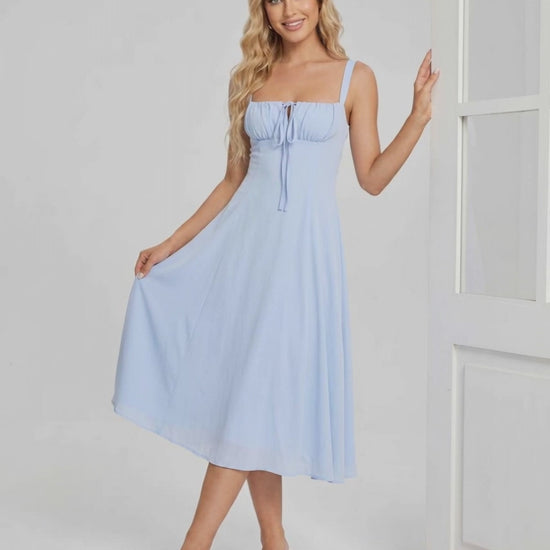 Ramblion Eda midi dress — runway video 1 · styled for cocktail and formal season