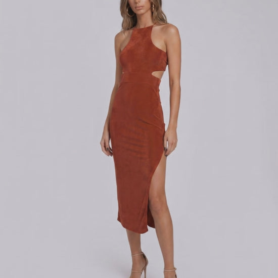 Ramblion Ina midi dress — runway video 1 · styled for cocktail and formal season