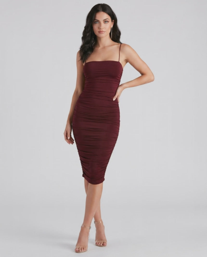 Ramblion Una midi dress — runway video 4 · styled for cocktail and formal season