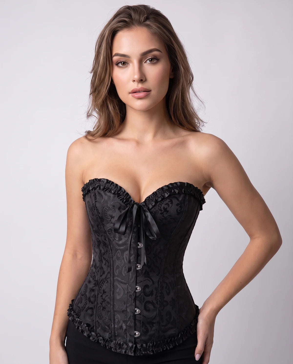 Provence Corset Top — Black | SKU: RB-49f383-black-XS,RB-49f383-black-S,RB-49f383-black-M,RB-49f383-black-L,RB-49f383-black-XL,RB-49f383-black-2XL