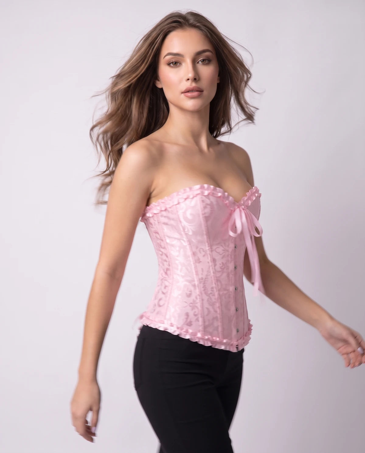 Provence Corset Top — Pink | SKU: RB-49f383-pink-XS,RB-49f383-pink-S,RB-49f383-pink-M,RB-49f383-pink-L,RB-49f383-pink-XL,RB-49f383-pink-2XL